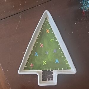 Rae Dunn Green Christmas Tree Plate